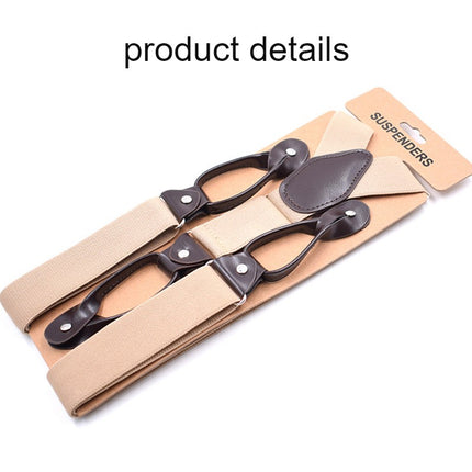 Mens 6 Clip Suspenders Y-back Leather Heavy Duty Suspenders suspenders for Women and Men