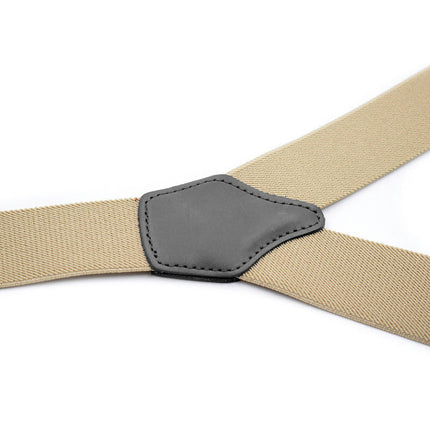 Y-back Leather Elastic Mens suspenders, Heavy Duty Suspenders for Men, Work Suspenders for Men