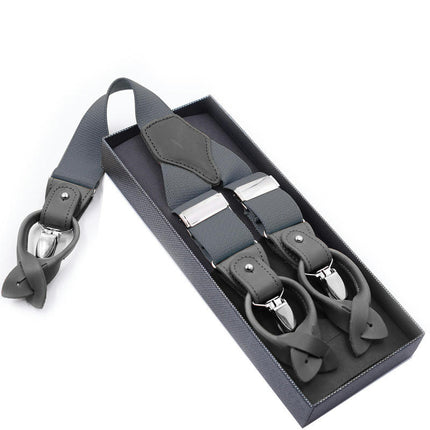 Y-back Leather Elastic Mens suspenders, Heavy Duty Suspenders for Men, Work Suspenders for Men