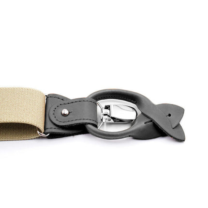 Y-back Leather Elastic Mens suspenders, Heavy Duty Suspenders for Men, Work Suspenders for Men