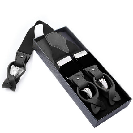 Y-back Leather Elastic Mens suspenders, Heavy Duty Suspenders for Men, Work Suspenders for Men