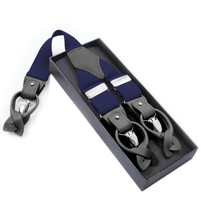 Y-back Leather Elastic Mens suspenders, Heavy Duty Suspenders for Men, Work Suspenders for Men