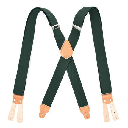 Suspender for Men Y-Back Genuine Leather Suspender Heavy Duty suspenders for men