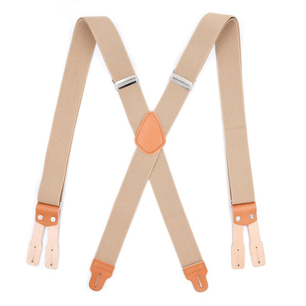 Suspender for Men Y-Back Genuine Leather Suspender Heavy Duty suspenders for men