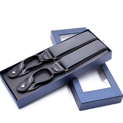 Leather Clip Suspenders For Men, Y-Back Heavy Duty suspenders Suspender for Men And Women