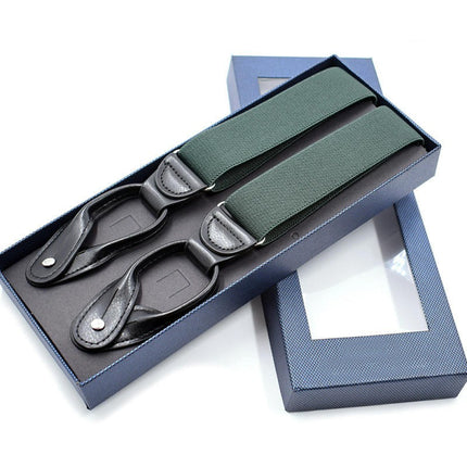 Leather Clip Suspenders For Men, Y-Back Heavy Duty suspenders Suspender for Men And Women