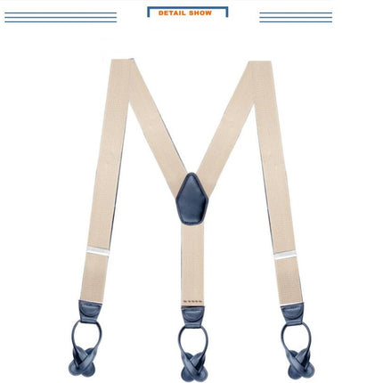 Leather Clip Suspenders For Men, Y-Back Heavy Duty suspenders Suspender for Men And Women