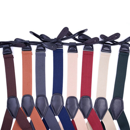 Leather Clip Suspenders For Men, Y-Back Heavy Duty suspenders Suspender for Men And Women