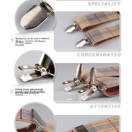 Suspenders for Men 3 Clips Adjustable Suspenders Heavy Duty Unisex Suspenders Y-Back