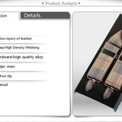 Suspenders for Men 3 Clips Adjustable Suspenders Heavy Duty Unisex Suspenders Y-Back