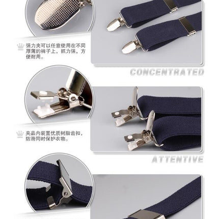 Adjustable and Elastic Braces Suspenders Y Shape with Strong Clips Suspenders for Men