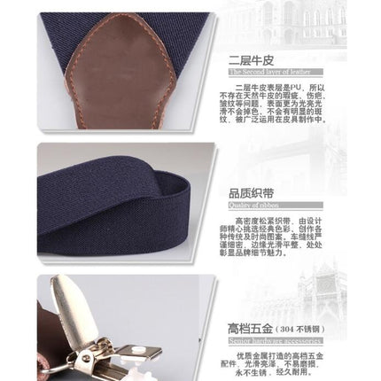 Adjustable and Elastic Braces Suspenders Y Shape with Strong Clips Suspenders for Men
