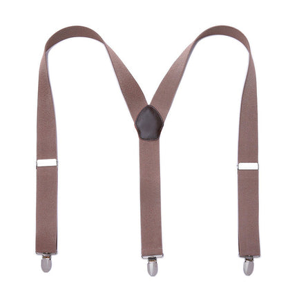 Suspenders for Men- Adjustable Elastic Y Shape mens Suspenders and Strong Clips Elastic Suspenders