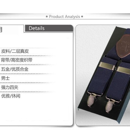 Suspenders for Men- Adjustable Elastic Y Shape mens Suspenders and Strong Clips Elastic Suspenders
