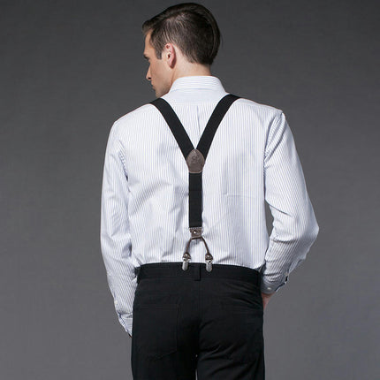 Suspenders for Men Adjustable Elastic Y Shape Suspenders with Strong Clips Suspender