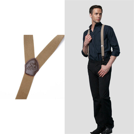 Suspenders for Men Adjustable Elastic Y Shape Suspenders with Strong Clips Suspender