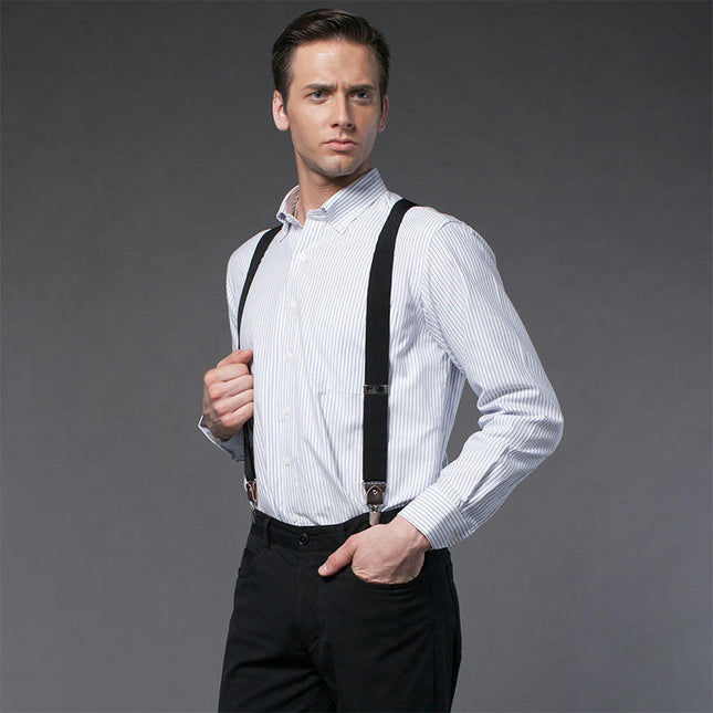 Suspenders for Men Adjustable Elastic Y Shape Suspenders with Strong Clips Suspender