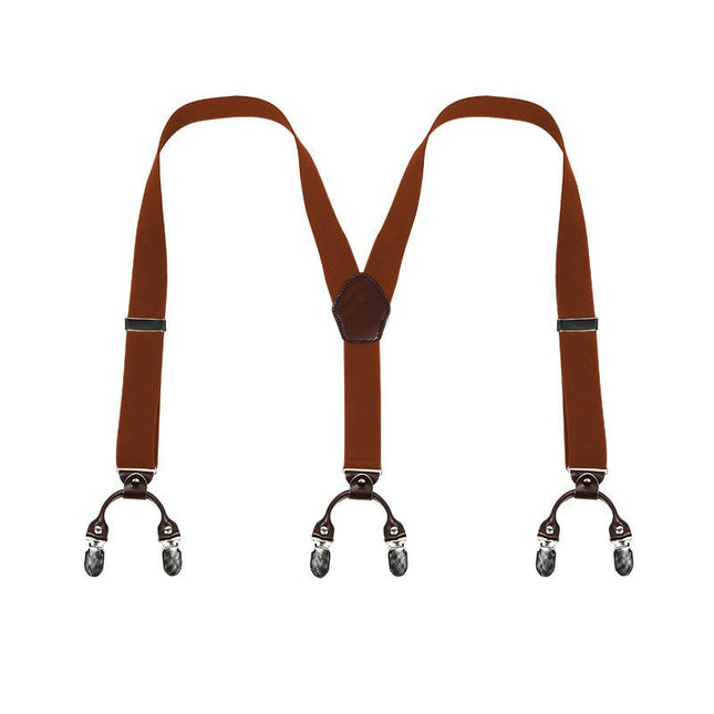 Suspenders for Men 6 Clips Adjustable Elastic Men Suspenders Heavy Duty Work Suspenders