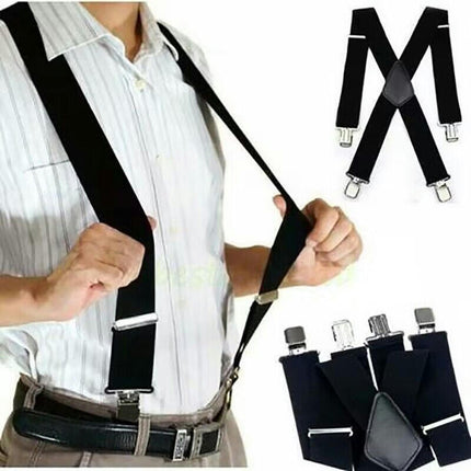 Adult Men's Elastic Suspenders X-Shape Men's Suspenders Adjustable Strong Clip Suspender