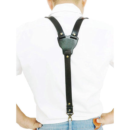 Leather Suspenders For Men/Women Adjustable Y Shape Suspenders For Men Mens Suspenders