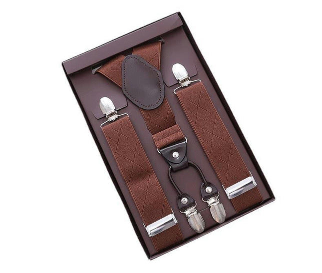 Men Utility Suspenders Adjustable Elastic - Heavy Duty X Shape Strong Clip Suspender