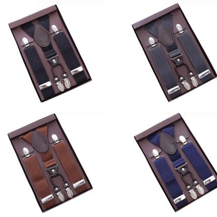 Men Utility Suspenders Adjustable Elastic - Heavy Duty X Shape Strong Clip Suspender