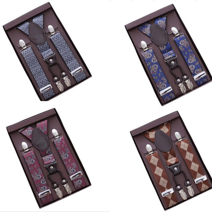 Men Utility Suspenders Adjustable Elastic - Heavy Duty X Shape Strong Clip Suspender