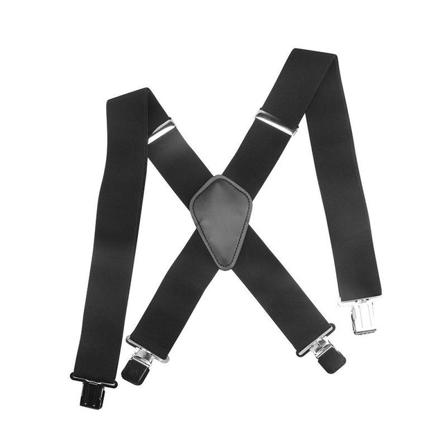 Black Suspenders for Men Heavy Duty Work Suspender Adjustable X Back Braces Men Suspenders