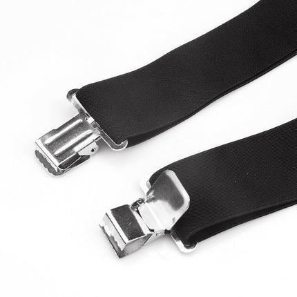 Black Suspenders for Men Heavy Duty Work Suspender Adjustable X Back Braces Men Suspenders