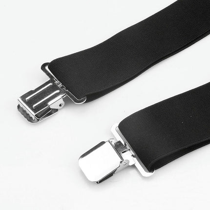 Black Suspenders for Men Heavy Duty Work Suspender Adjustable X Back Braces Men Suspenders