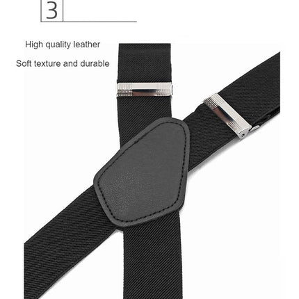 Suspenders for Men Heavy Duty Strong Clips Adjustable Elastic X Back Braces Men's Suspenders
