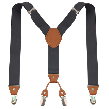 Men Y-back Suspender- Elastic Adjustable Suspenders with 4 Sturdy Clips Suspenders for Men