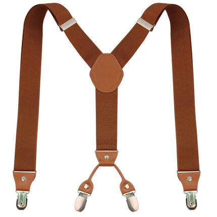 Men Y-back Suspender- Elastic Adjustable Suspenders with 4 Sturdy Clips Suspenders for Men
