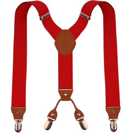 Men Y-back Suspender- Elastic Adjustable Suspenders with 4 Sturdy Clips Suspenders for Men