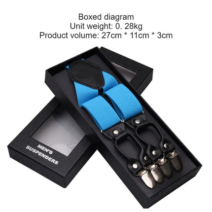 Men Y-back Suspender- Elastic Adjustable Suspenders with 4 Sturdy Clips Suspenders for Men
