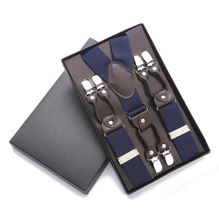 Suspenders for Men Heavy Duty Y-back 6 Strong Clips Suspender Adjustable Suspenders