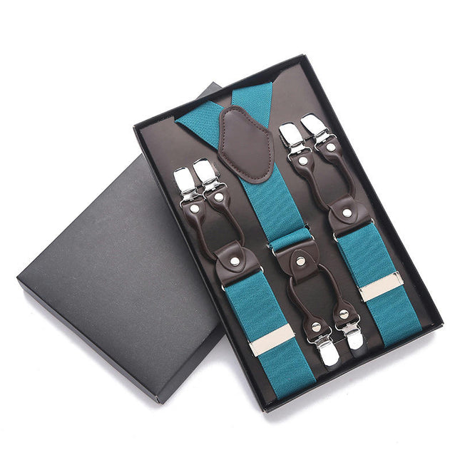 Suspenders for Men Heavy Duty Y-back 6 Strong Clips Suspender Adjustable Suspenders