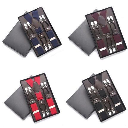 Suspenders for Men Heavy Duty Y-back 6 Strong Clips Suspender Adjustable Suspenders