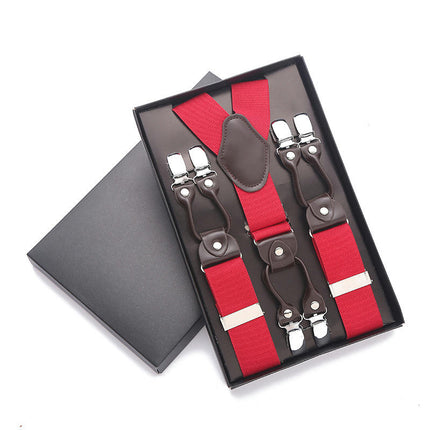 Suspenders for Men Heavy Duty Y-back 6 Strong Clips Suspender Adjustable Suspenders