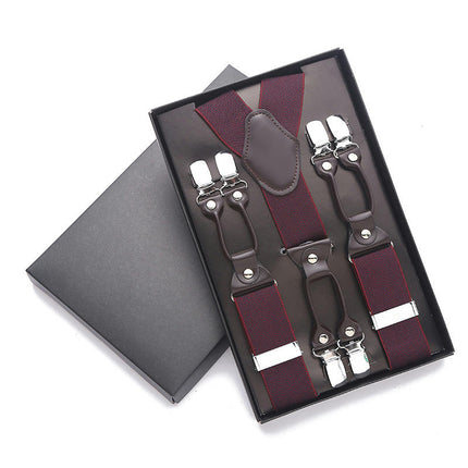 Suspenders for Men Heavy Duty Y-back 6 Strong Clips Suspender Adjustable Suspenders