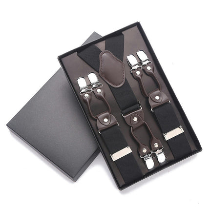 Suspenders for Men Heavy Duty Y-back 6 Strong Clips Suspender Adjustable Suspenders
