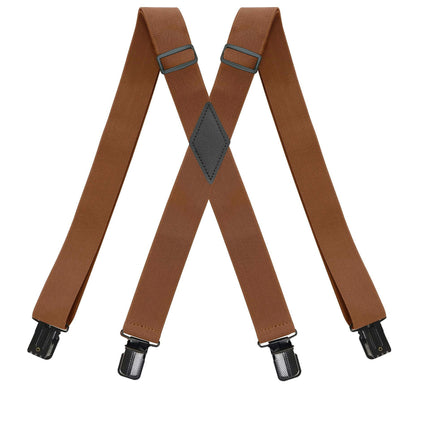Mens Suspenders Adjustable Heavy Duty X Back Black Suspenders for Men Big Suspenders