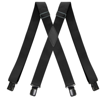 Mens Suspenders Adjustable Heavy Duty X Back Black Suspenders for Men Big Suspenders