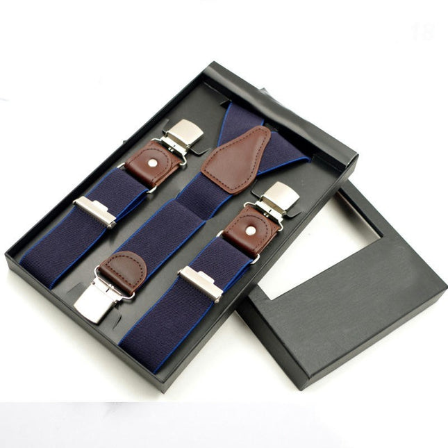 Suspenders for Men Y-shape 3 Metal Clips Suspenders Y Shape Adjustable Suspenders