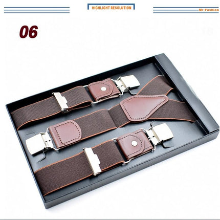 Suspenders for Men Y-shape 3 Metal Clips Suspenders Y Shape Adjustable Suspenders