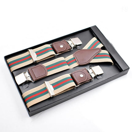 Suspenders for Men Y-shape 3 Metal Clips Suspenders Y Shape Adjustable Suspenders