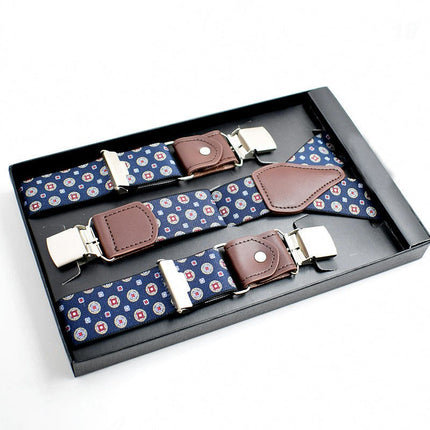 Suspenders for Men Y-shape 3 Metal Clips Suspenders Y Shape Adjustable Suspenders