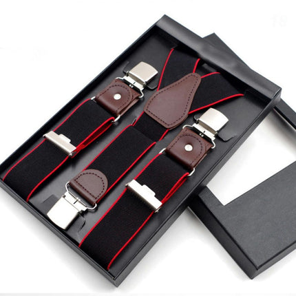 Suspenders for Men Y-shape 3 Metal Clips Suspenders Y Shape Adjustable Suspenders