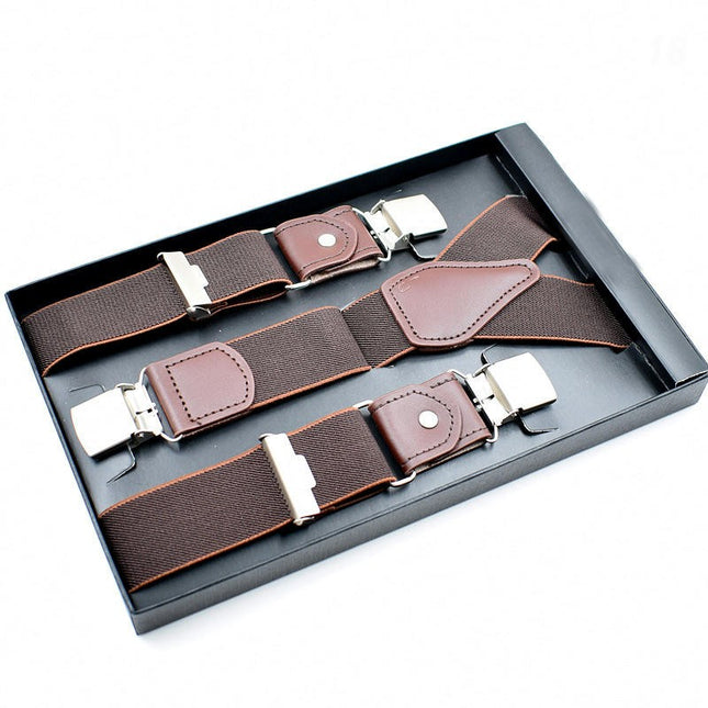 Suspenders for Men Y-shape 3 Metal Clips Suspenders Y Shape Adjustable Suspenders