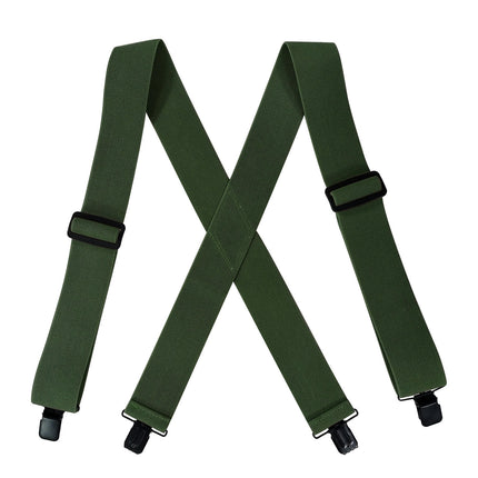 Black Suspenders for Men Heavy Duty Clips Adjustable Suspenders X-Back Work Suspenders